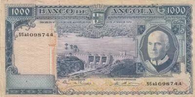 Angola 1000 Escudos - A. Tomas - barrage - 10-06-1970 - S�rie 55aA