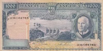 Angola 1000 Escudos - A. Tomas - barrage - 10-06-1970 - S�rie v2HG