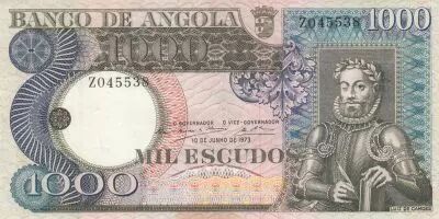 Angola 1000 Escudos - L. de Camoes - Cascade - 10-06-1973 - S�rie Z0
