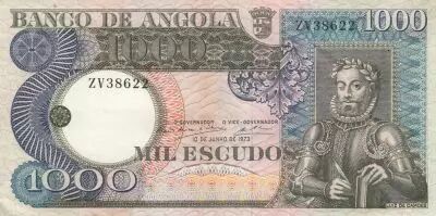 Angola 1000 Escudos - L. de Camoes - Cascade - 10-06-1973 - S�rie ZV