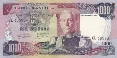 Angola 1000 Escudos - M. Carmona - Barrage  - 1972 - S�ries diverses