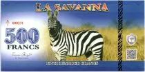 Animales 500 Francs, La Savana - Zebras - 2015
