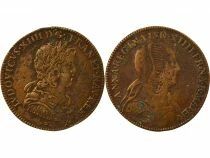 Anne of Austria & Louis XIV - Copper Token, Regency - 1643 / 1646