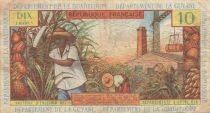 Antillas Francesas 10 Francs - Girl, sugar cane - ND (1964) - P.8b