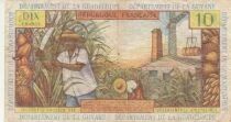 Antillas Francesas 10 Francs - Rivage - Fruit harvesting - ND (1964) - Series M.7 - P.8b