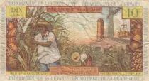 Antillas Francesas 10 Francs Girl, sugar cane - 1964 - Serial N.7 - F to VF - P.8b