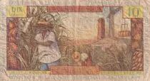 Antillas Francesas 10 Francs Girl, sugar cane - 1964 - Serial V.5 - F - P.8b