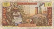 Antillas Francesas 10 Francs Girl, sugar cane - 1964 - Serial Y.6 - F to VF - P.8b