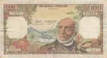 Antillas Francesas 100 Francs Victor Schoelcher - ND (1964) - Serial T.1 - VF - P.10a - 1st signatures