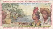 Antillas Francesas 50 Francs - Banana harvest  - ND (1964) - Serial B.2 - P.9a
