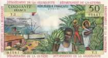 Antillas Francesas 50 Francs - Banana harvest - 1964 - Serial Y.2 - UNC - P.9b