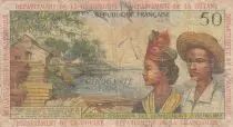 Antillas Francesas 50 Francs Banana harvest - 1964 - Serial 2 - aVFine - P.9 b