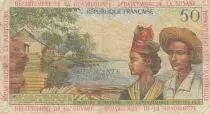 Antillas Francesas 50 Francs Banana harvest - 1964 - Serial K.2 - aVFine - P.9 b