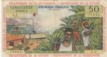 Antillas Francesas 50 Francs Banana harvest - 1964 - Serial L.2 - aVFine - P.9 b