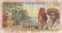 Antillas Francesas 50 Francs Banana harvest - 1964 - Serial M.2 - F to VF - P.9 b