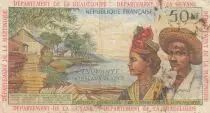 Antillas Francesas 50 NF Banana harvest - 1963 - Serial J.1 - F to VF - P.6a