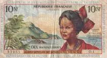 Antille francesi 10 NF - Girl, sugar cane - 1962 - Serial O.1 -P.5