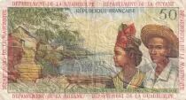 Antille francesi 50 Francs Banana harvest - 1964 - Serial M.2 - F to VF - P.9 b
