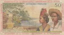 Antille francesi 50 Francs Banana harvest - 1964 - Serial S.1 - F to VF - P.9 a - 1st signature