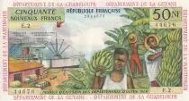 Antille francesi 50 NF - Banana harvest - 1962 - Serial E.2 - UNC - P.6a