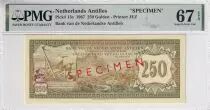 Antille Olandesi 250 Gulden - Landscape - Arms - 1967 - Specimen - PMG 67 EPQ - P.13s