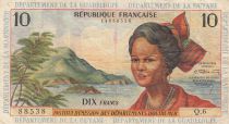 Antilles Françaises 10 Francs Jeune Antillaise - 1964 - Série Q.6- TB+ - P.8b