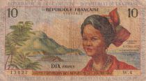 Antilles Françaises 10 Francs Jeune Antillaise - 1964 - Série W.4 - TB - P.8b