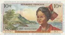 Antilles Fran&ccedil;aises 10 NF - Jeune Antillaise - 1962 - S&eacute;rie D.3