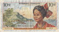 Antilles Françaises 10 NF Jeune Antilliaise - 1962