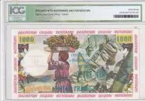 Antilles Fran&ccedil;aises 10 NF surcharg&eacute;s sur 1000 Francs - P&ecirc;cheur - Sp&eacute;cimen - S&eacute;rie O.00 - ND (1961) - ICG63