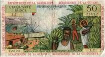 Antilles Fran&ccedil;aises 50 Francs 1964 Antilles fran&ccedil;aises - plantation de Bananiers