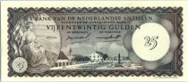 Antilles Néerlandaises 25 Gulden, Vue de Curaçao - 1962