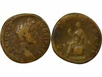 Antoninous Pious - Sestertius, Seated Italy - 143 / 144 Rome