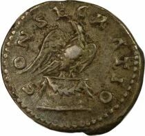 Antoninous Pious - Silver Denarius, Eagle - 161 Rome