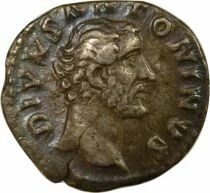 Antoninous Pious - Silver Denarius, Funeral Pyre - 161 Rome