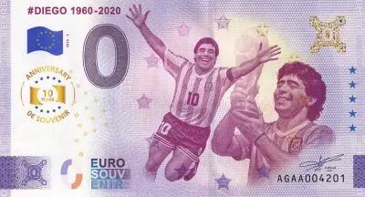 Argentina 0 euro Souvenir - Diego 1960-2020 - 2025 - Anniversary