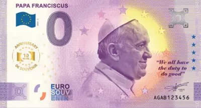 Argentina 0 Euro Souvenir - Papa Franciscus - Anniversary 10 years- 2025