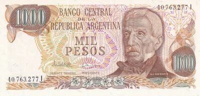Argentina 1,000 Pesos - General San Mart�n - Undated (1976?1983) - Series I