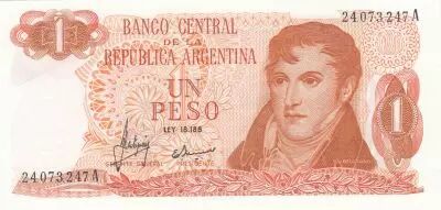 Argentina 1 Peso - General Manuel Belgrano - Bariloche-Llao-Llao - 1970 - Serial C