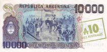 Argentina 10 Australes -Manuel Belgrano - Argentina flag - 1985 - Letter B - UNC - P.322a