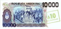 Argentina 10 Australes on 10000 Pésos, Général San Martin - 1985