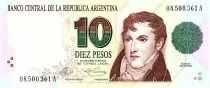 Argentina 10 Pesos, Manuel Belgrano - 1992