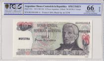 Argentina 10 Pesos Argentinos , G San Martin  - 1983 - Spécimen - PCGS 66 OPQ