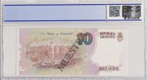 Argentina 10 Pesos Manuel Belgrano - 1992 - Spécimen - PCGS 66 OPQ