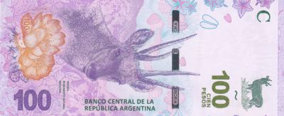 New Design UNC > Deer 100 Pesos ND Argentina A-Series P-New 2018 