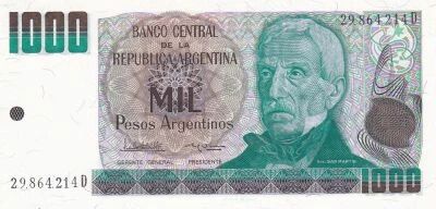 Argentina 1000 Pesos - Gen. San Martin - ND (1983-1985) - Series D