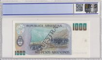 Argentina 1000 Pesos Argentinos , G San Martin  - 1983 - Spécimen - PCGS 62 OPQ