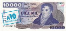 Argentina 10000 Pesos Argentinos Argentinos, M. Belgrano - Creation of flag - 1985
