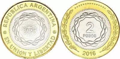 Argentina 2 Pesos - May Revolution - 2016 -  Bimetal