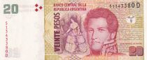 Argentina 20 Pesos - Juan Manuel De Rosas - Boats - ND (2003) - Serial D - P.355